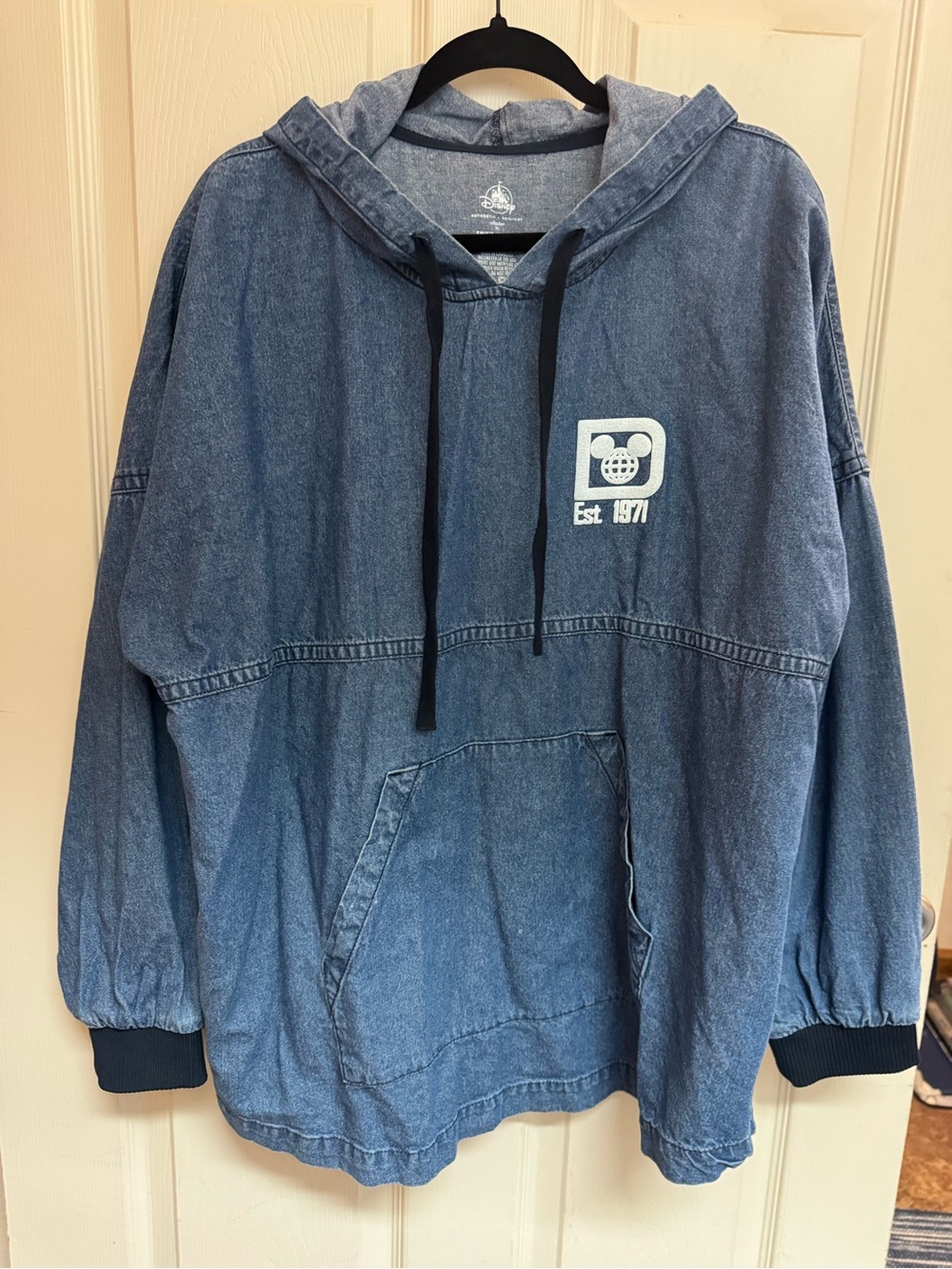 Walt Disney World Denim Hoodie Size Large
